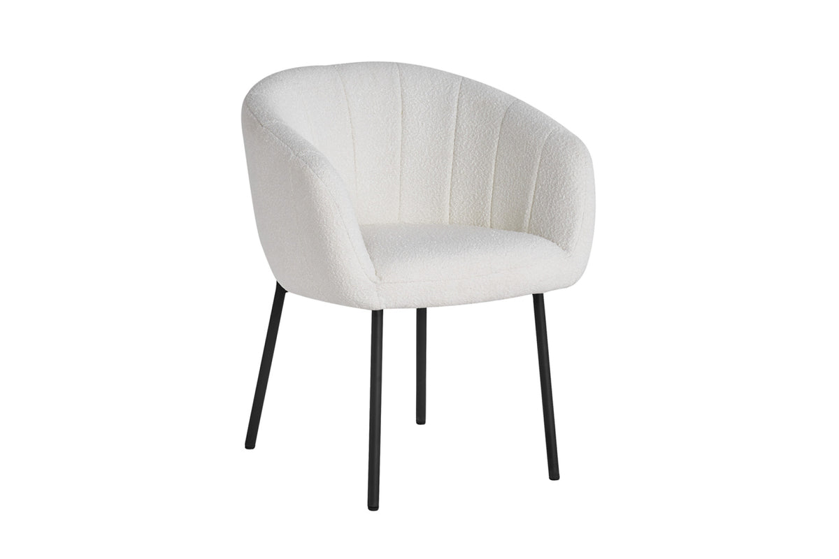 Stoel Sevilla Bouclé Wit – aanzicht 5
