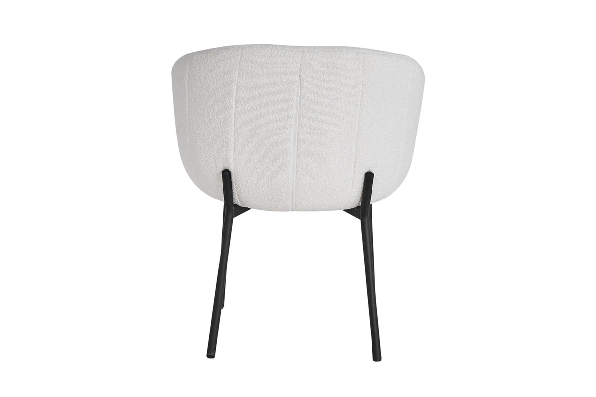 Stoel Sevilla Bouclé Wit – aanzicht 6