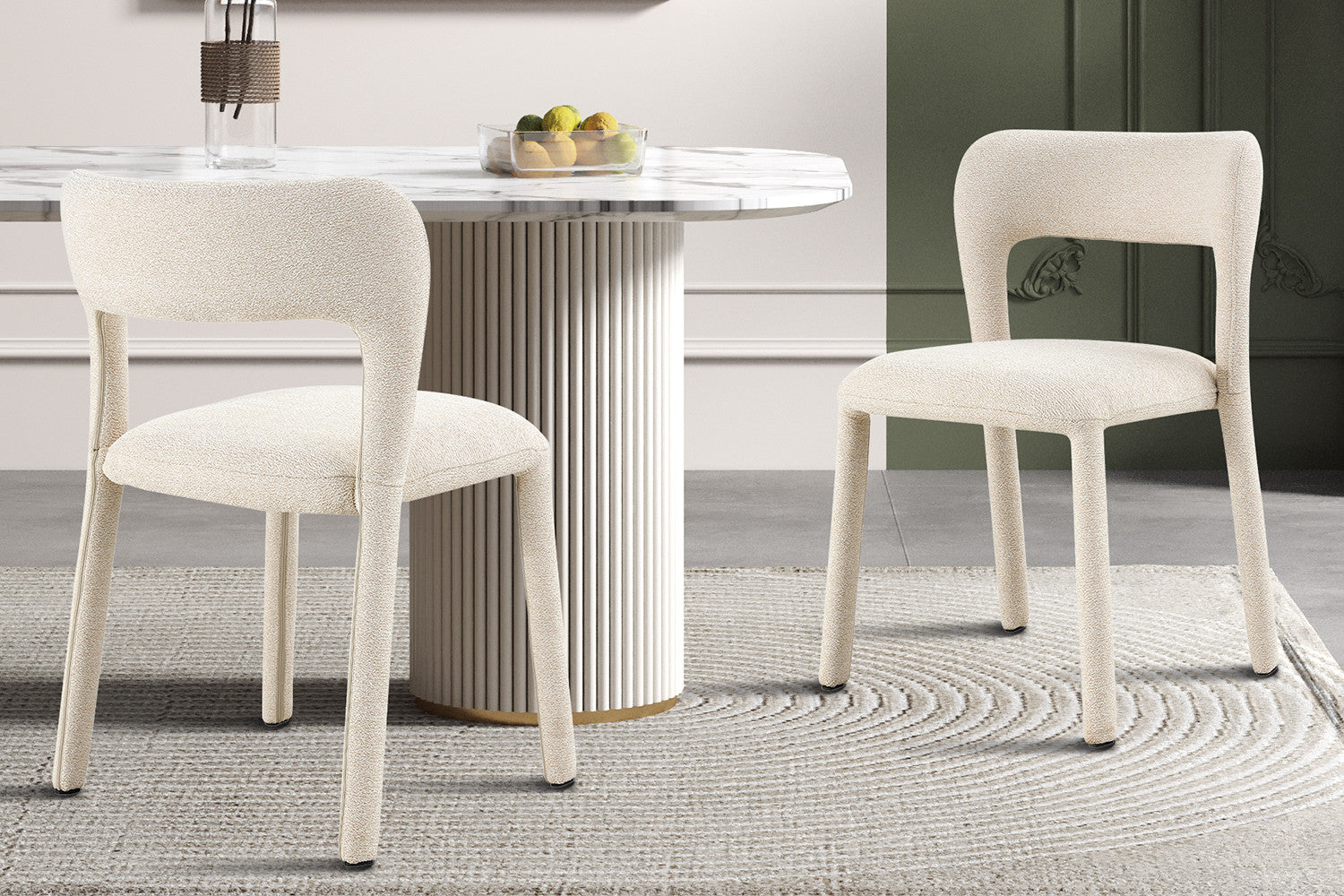 NEW - Stoel 'Elvas' Stapelbaar Stof Ote Sahara 112 Beige Gemonteerd – Rousseau 9465-2