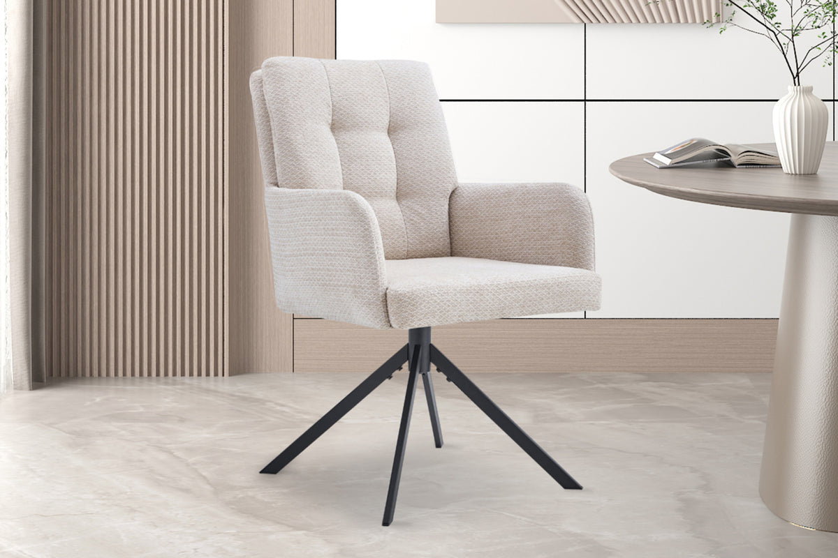 Stoel 'Granada' Draaibaar tot 0 Stof Davis Bliss 75-03 Beige - afbeelding 2
