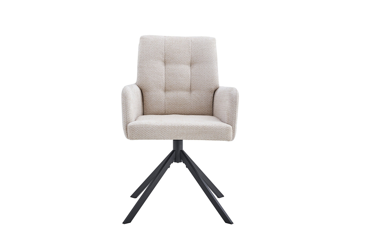Stoel Granada Draaibaar Stof Beige – aanzicht 3