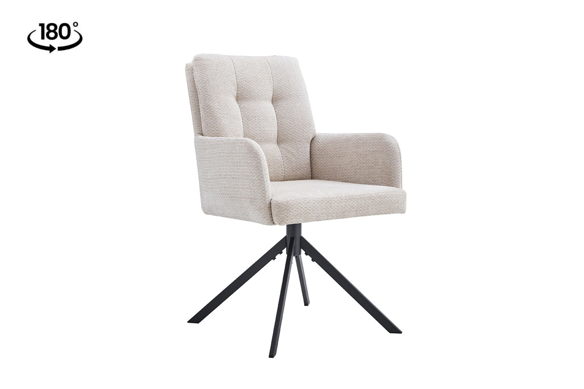 Stoel Granada Draaibaar Stof Beige – aanzicht 4