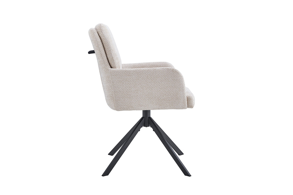Stoel Granada Draaibaar Stof Beige – aanzicht 5