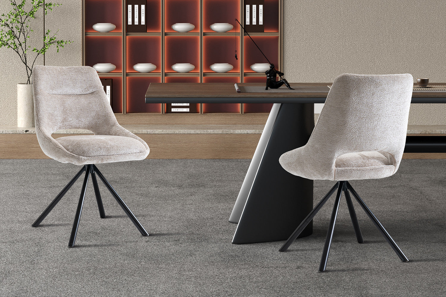 Stoel 'Dante' Stof Beige – Rousseau 9490-1