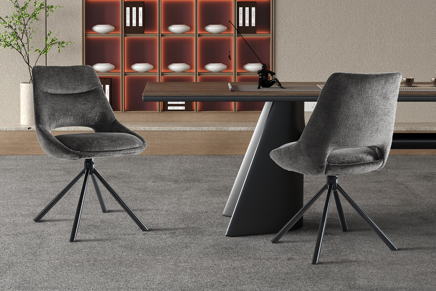 Stoel 'Dante' Stof Grijs – Rousseau 9490-3