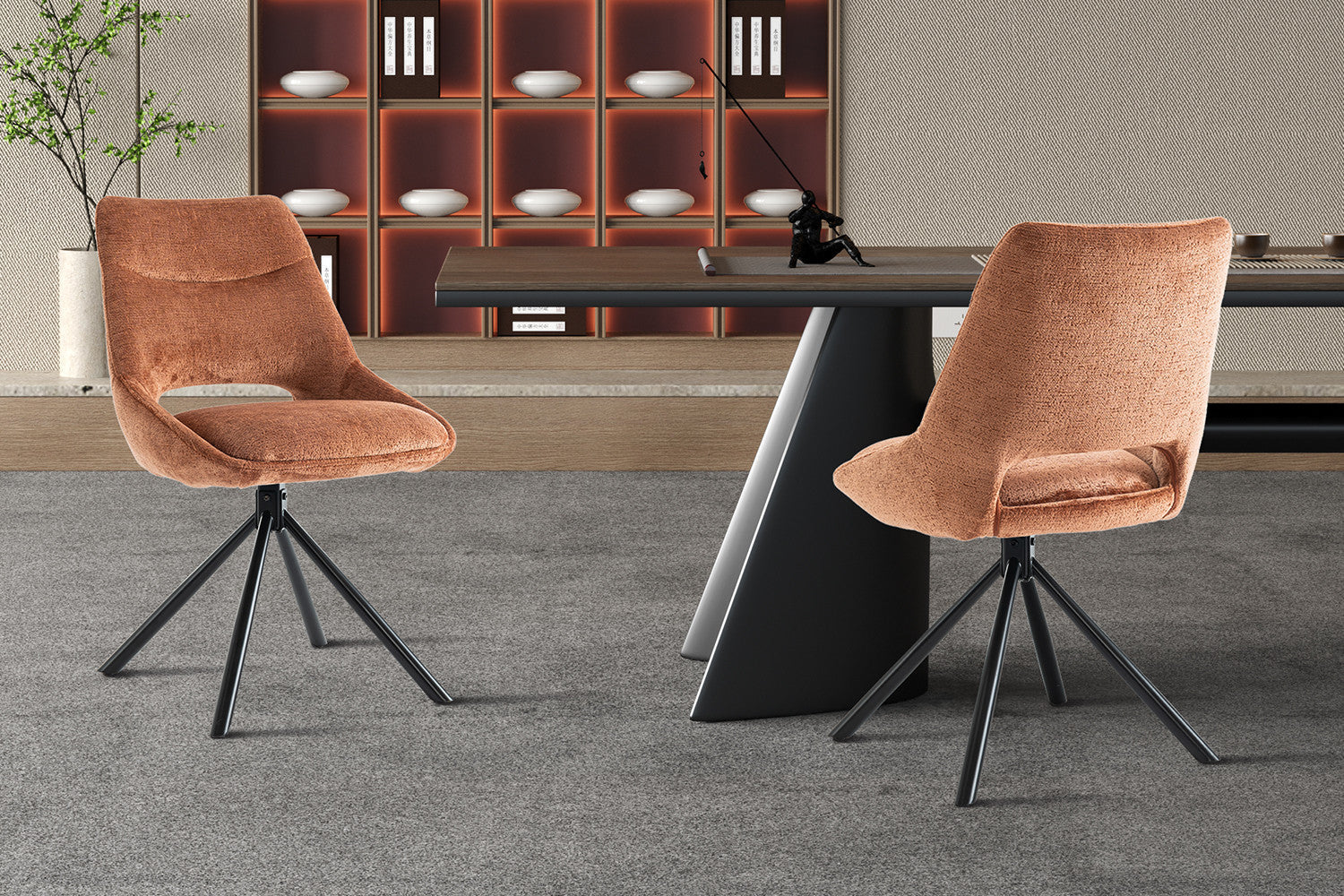 Stoel 'Dante' Stof Roest – Rousseau 9490-5