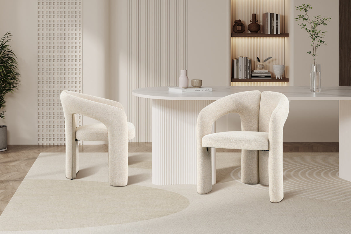 Stoel Beja Stof Beige – aanzicht 3