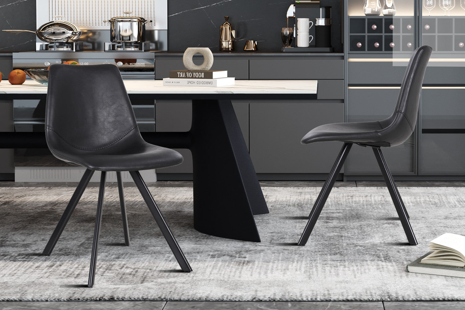Stoel 'Emma' PU Zwart – Rousseau 9602-2