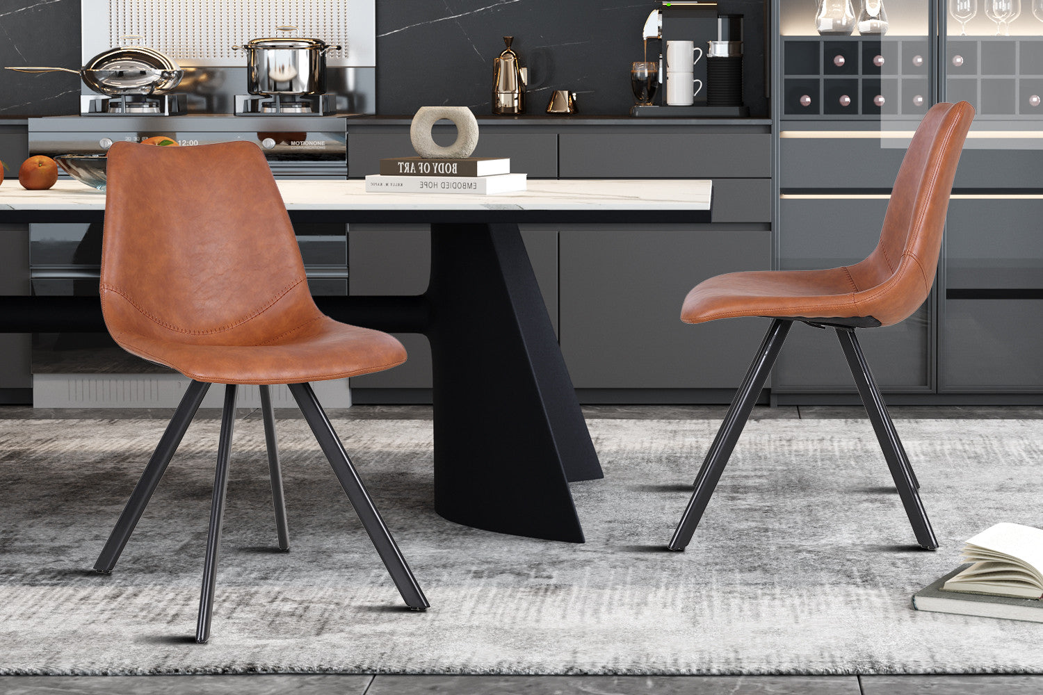 Stoel 'Emma' PU Cognac – Rousseau 9602-5
