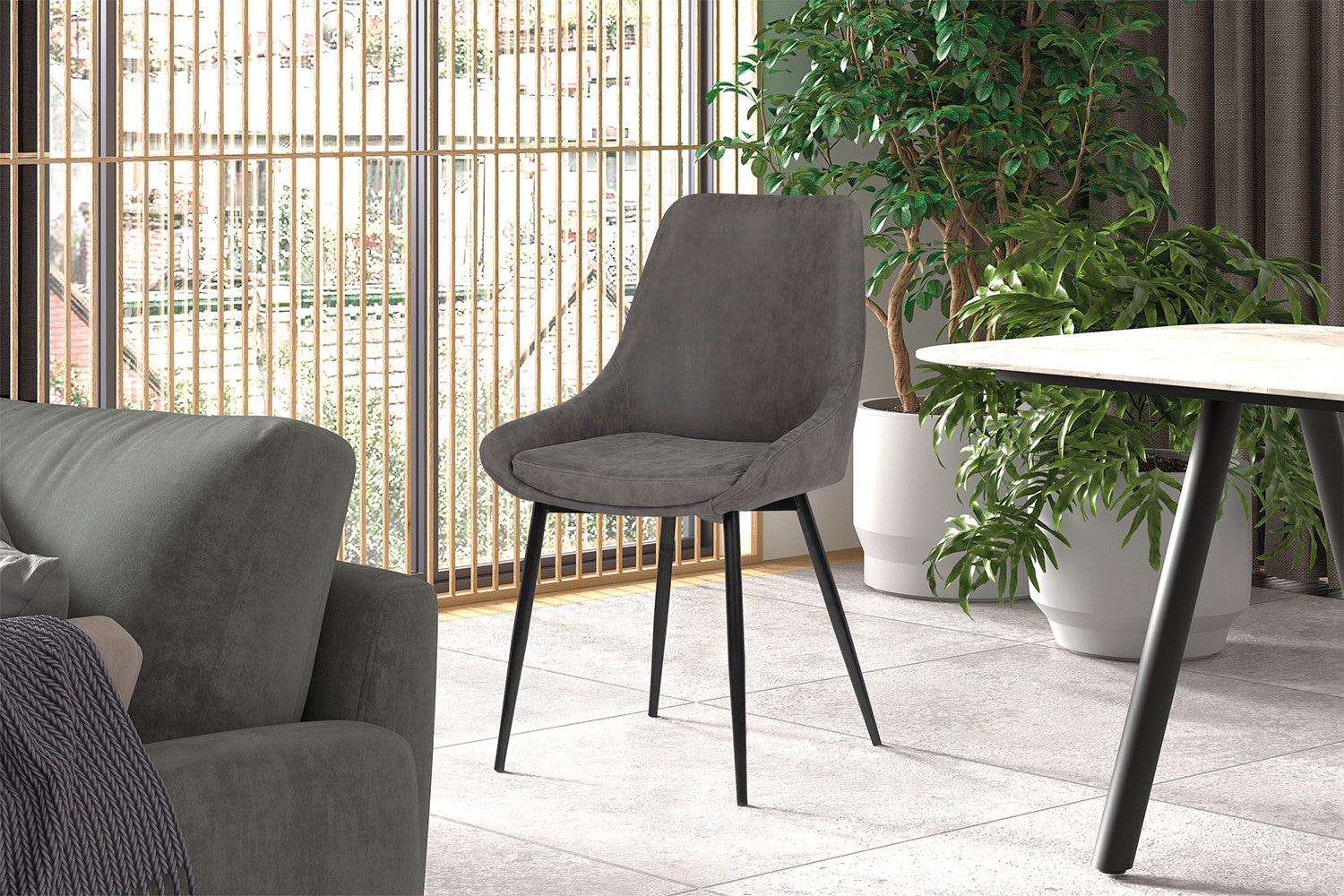SALE - Stoel 'Mirano' PU Lichtgrijs – Rousseau 9611-4