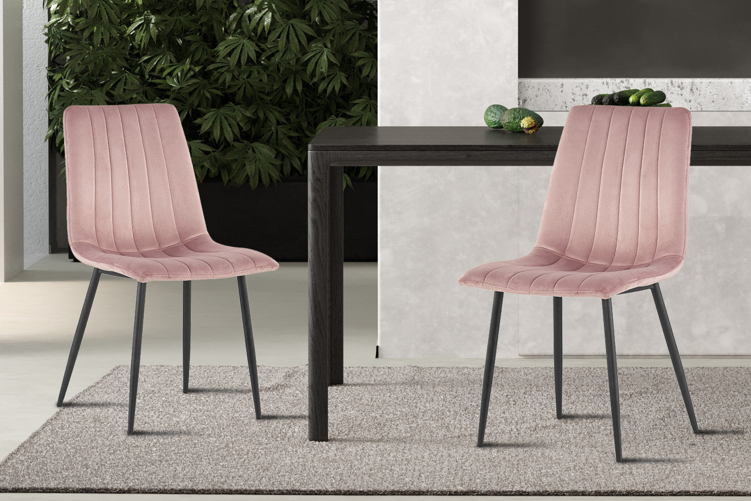 Stoel 'Willis' Fluweel Roze – Rousseau 9660-5