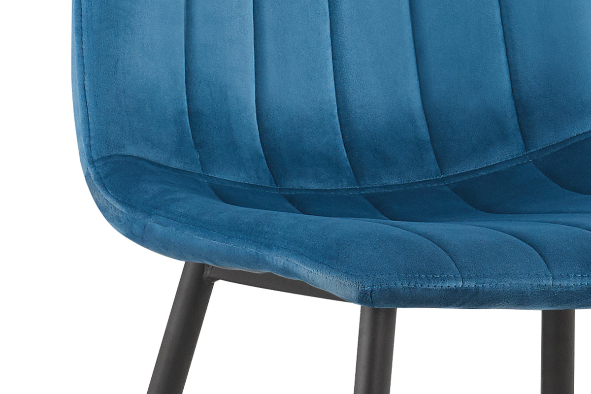 Stoel Willis Fluweel Blauw – aanzicht 4