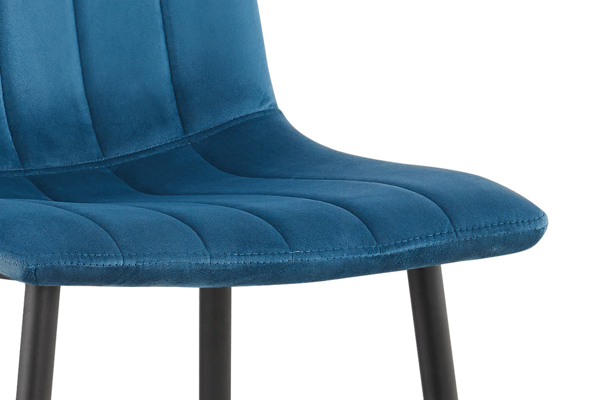 Stoel Willis Fluweel Blauw – aanzicht 5