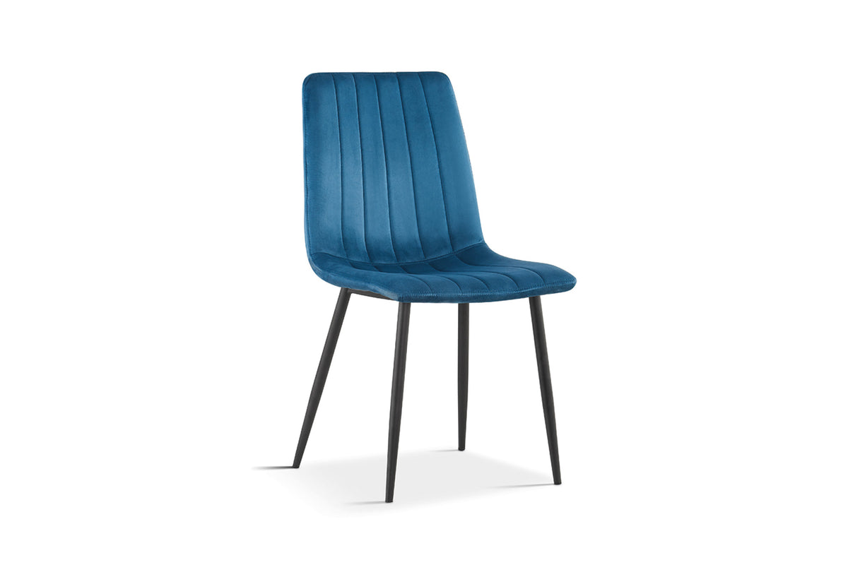 Stoel Willis Fluweel Blauw – aanzicht 6