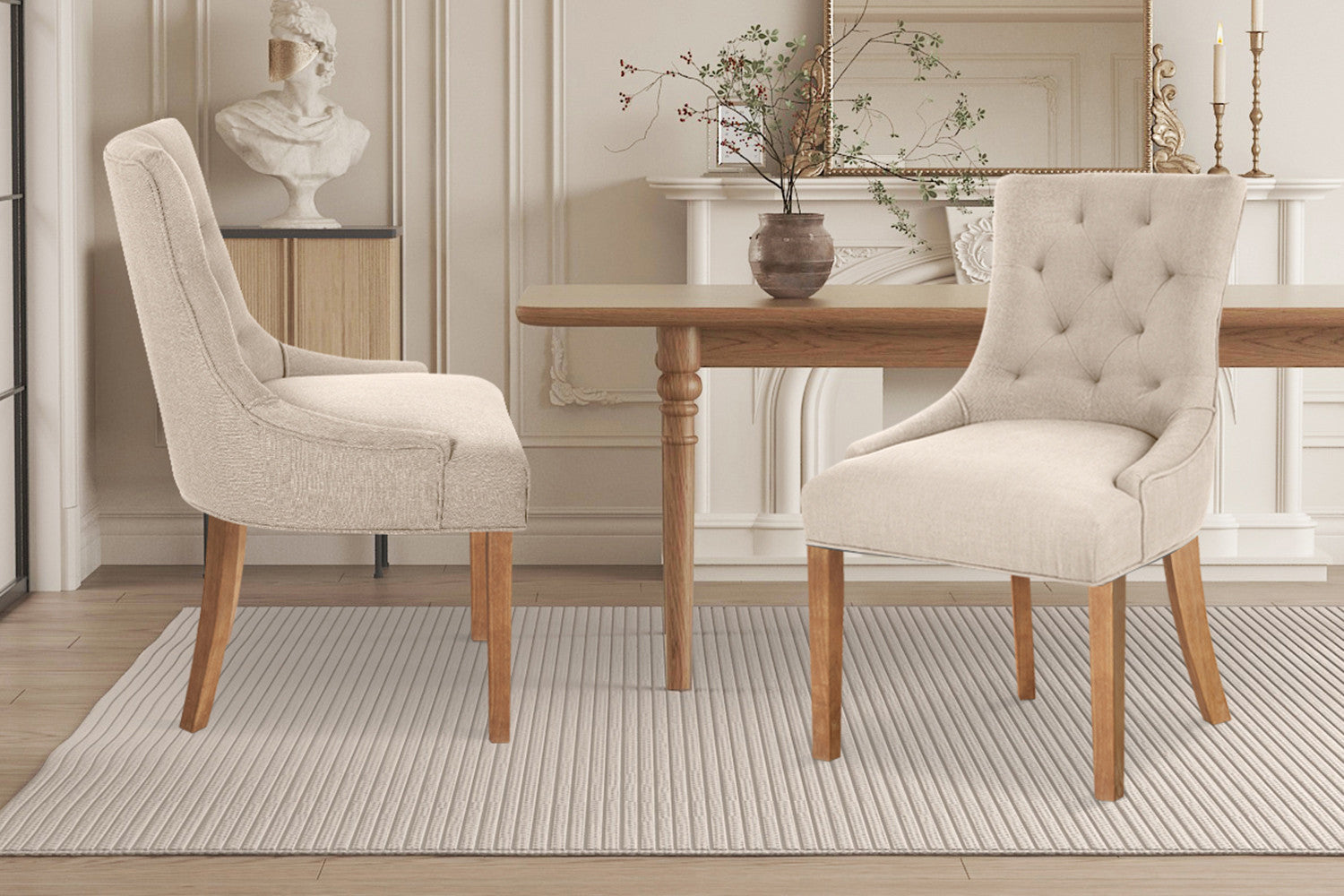 Stoel 'Fancy' Stof Zand – Rousseau 9690