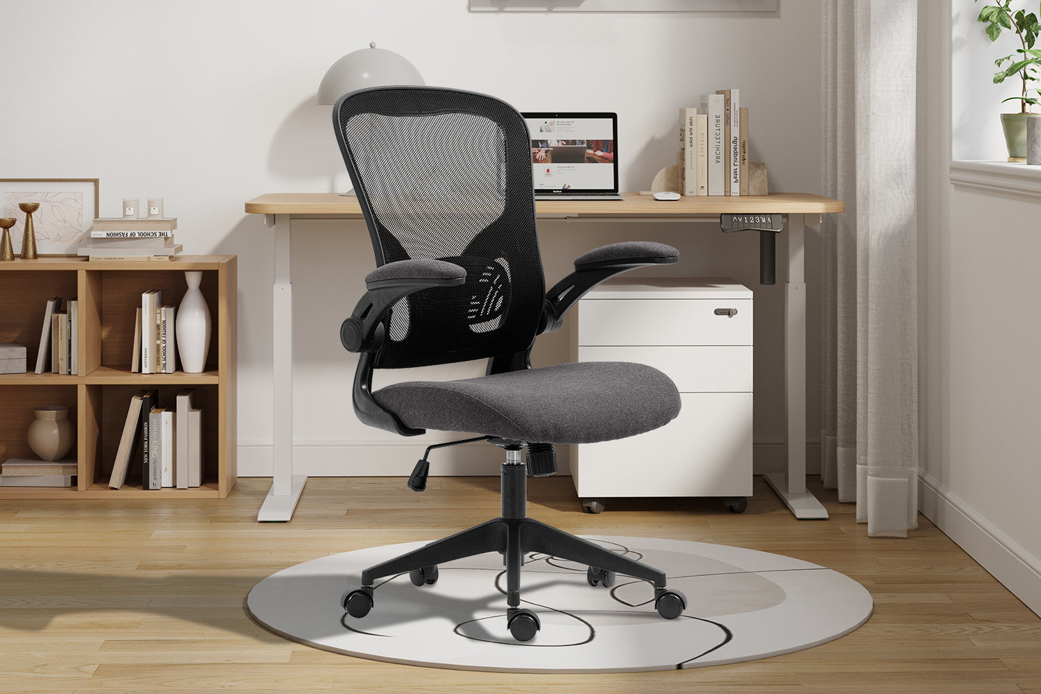 Bureaustoel 'Marcos' Mesh Zwart/Grijs – Rousseau 9706-2