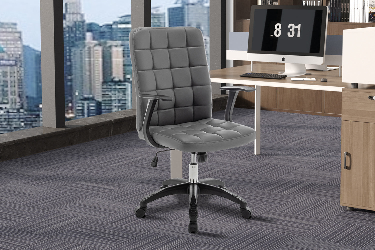 Bureaustoel 'Luka' Grijs PU – Rousseau 9709-3