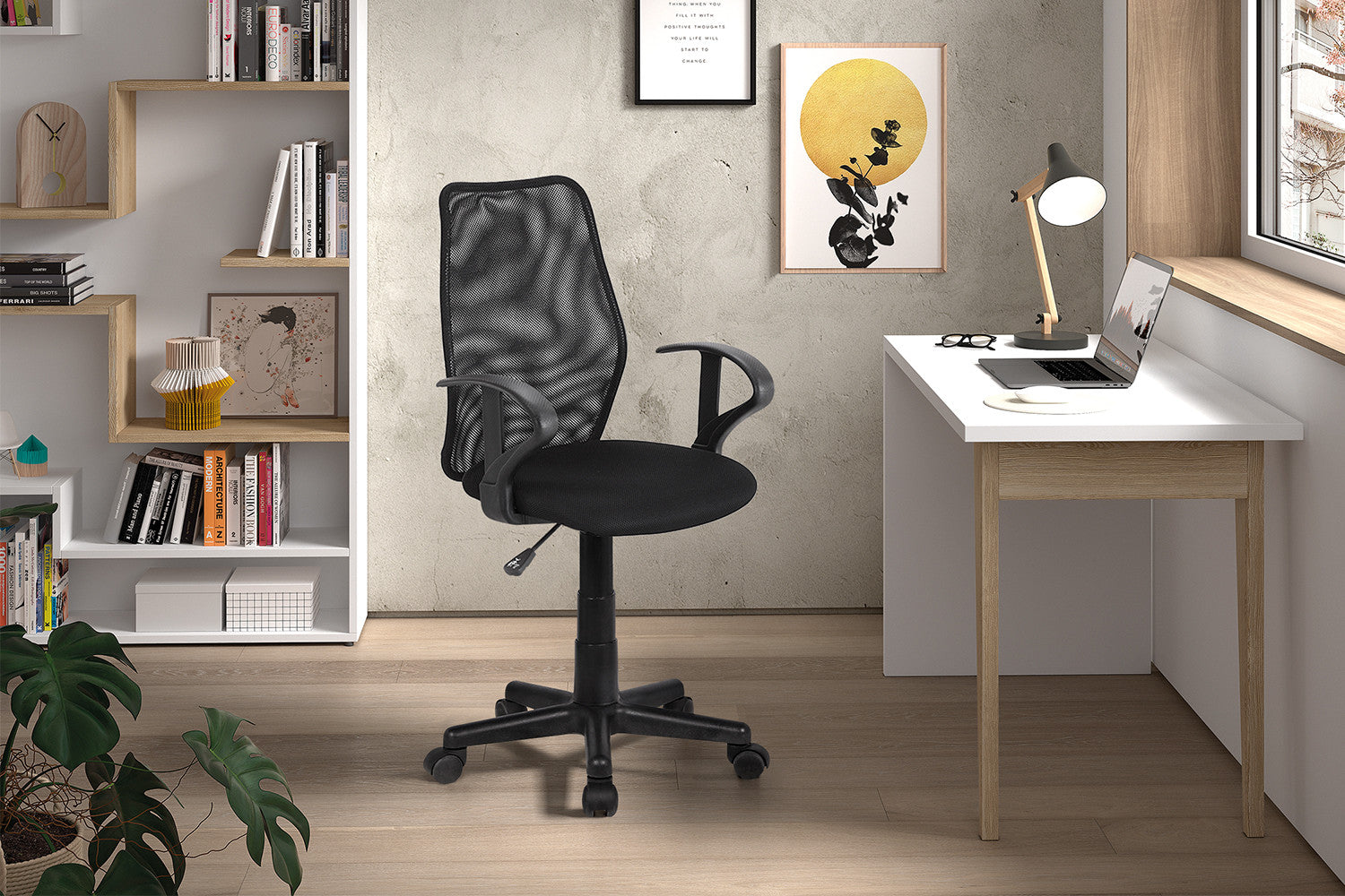 Bureaustoel 'Job' Mesh Zwart – Rousseau 9710