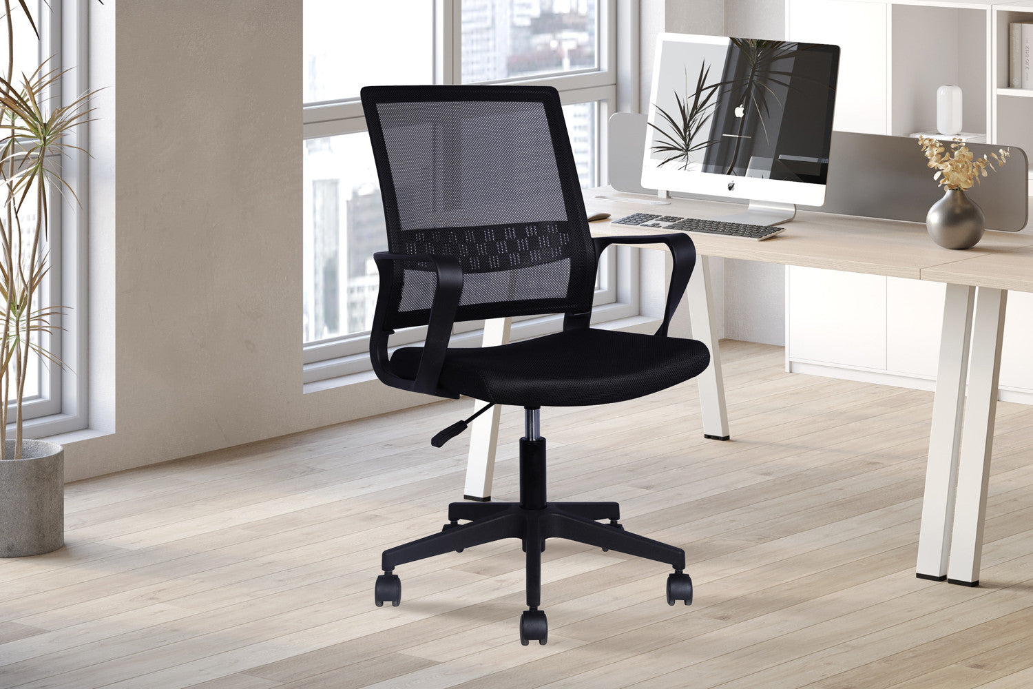 Bureaustoel 'Dylan' Mesh Zwart – Rousseau 9711-1