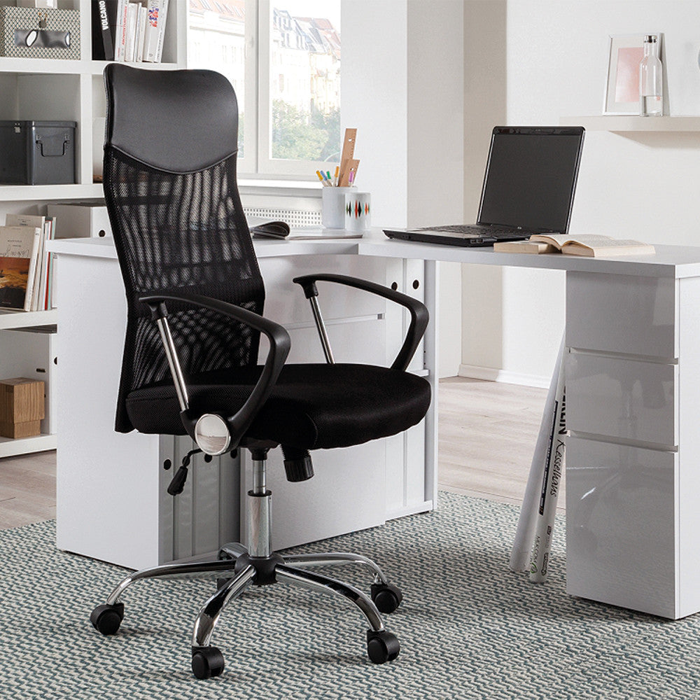 Bureaustoel 'Max' Mesh Zwart – Rousseau 9715