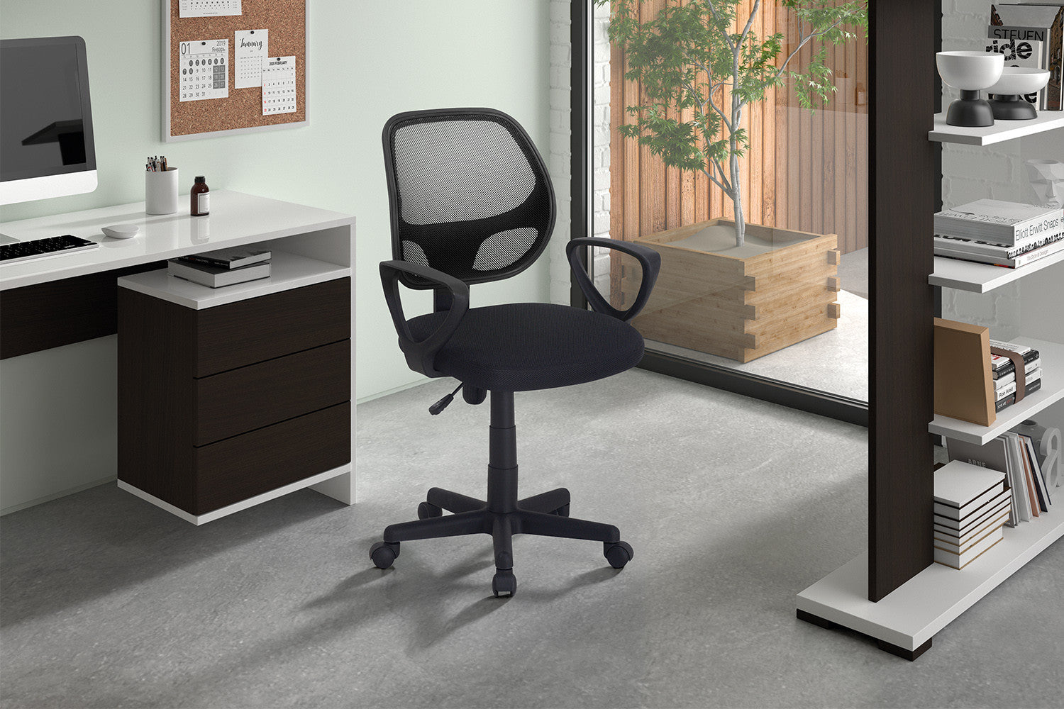 Bureaustoel 'Hippa' Mesh Zwart – Rousseau 9741-2