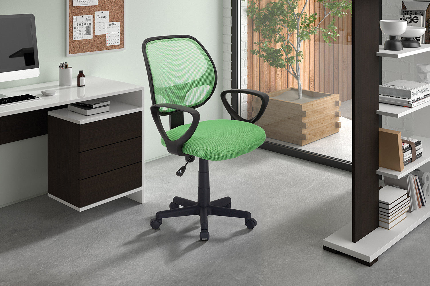 Bureaustoel 'Hippa' Mesh Lime – Rousseau 9741-7