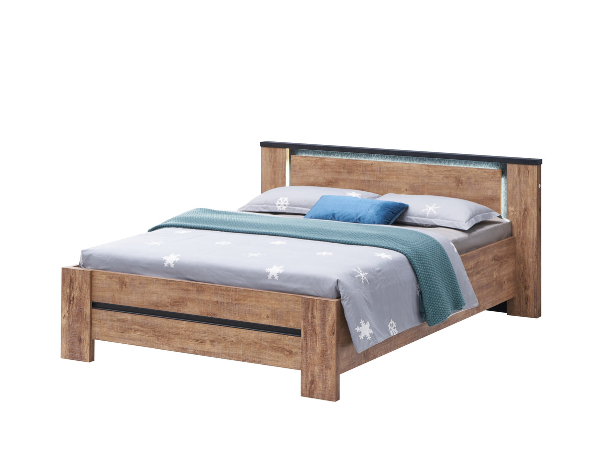 Selena bed – 140 x 200 cm – met LED – vooraanzicht