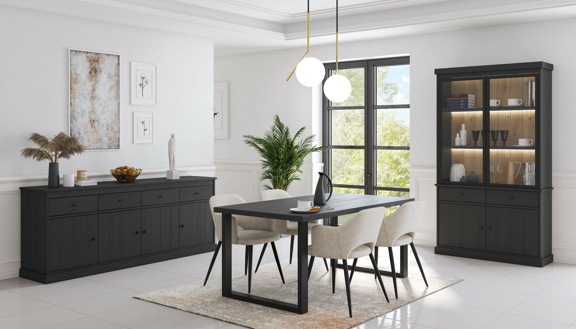 Eetkamerset Jan - Donkere eik