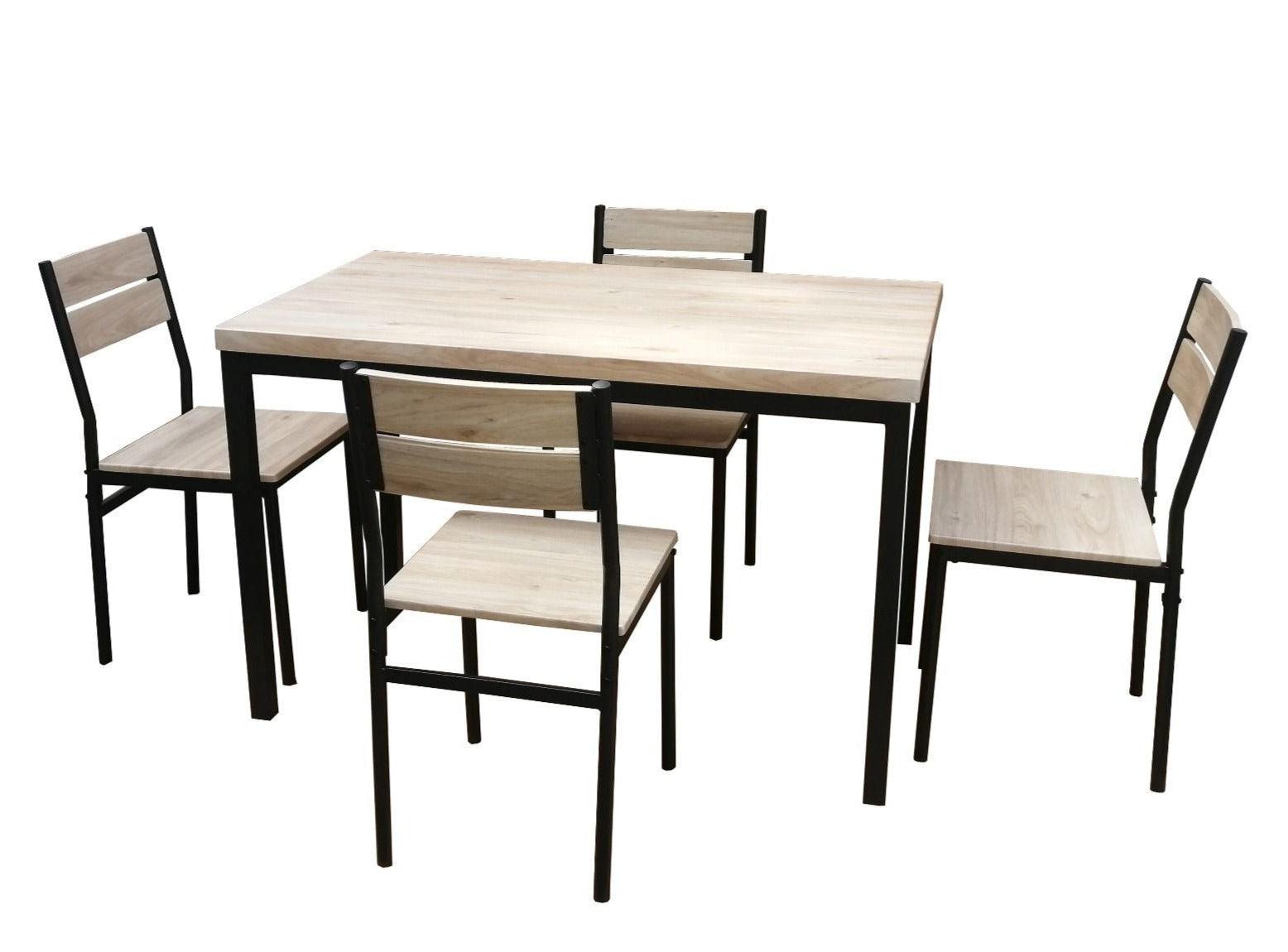 Tafelset 120cm met 4 stoelen - Eettafel - Meubelen Robbrecht
