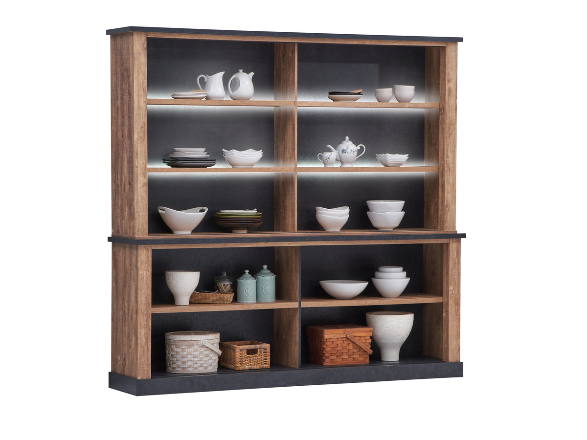 Tine dressoir – 221 cm – open met zicht op de binnenindeling