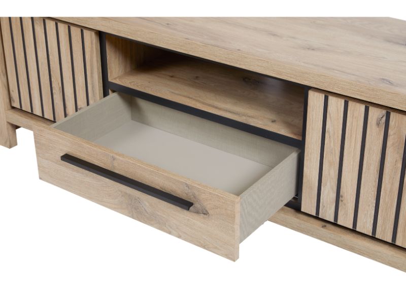 Detail van TV-meubel Santos in Canyon oak