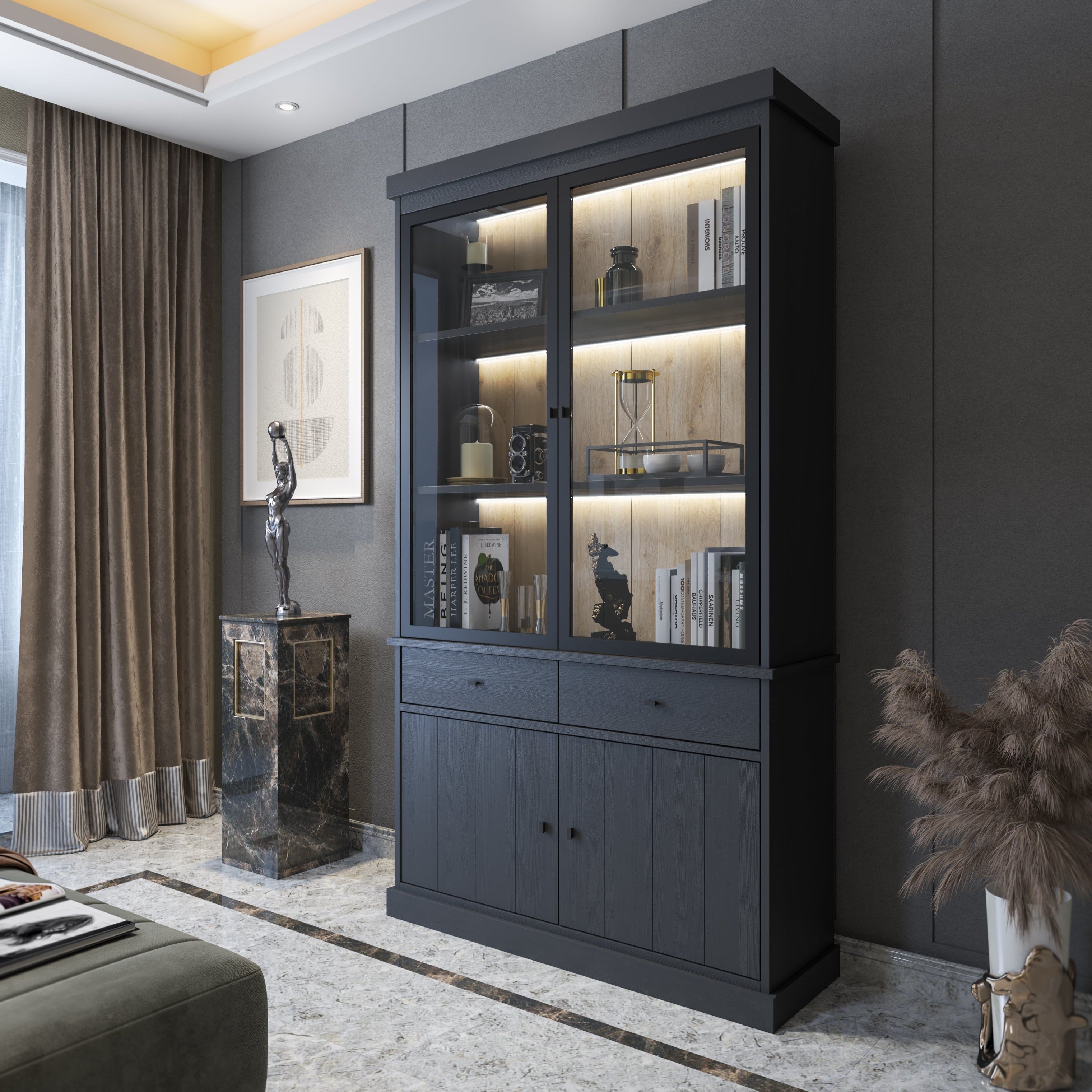 Vitrine Jan - Donkere eik