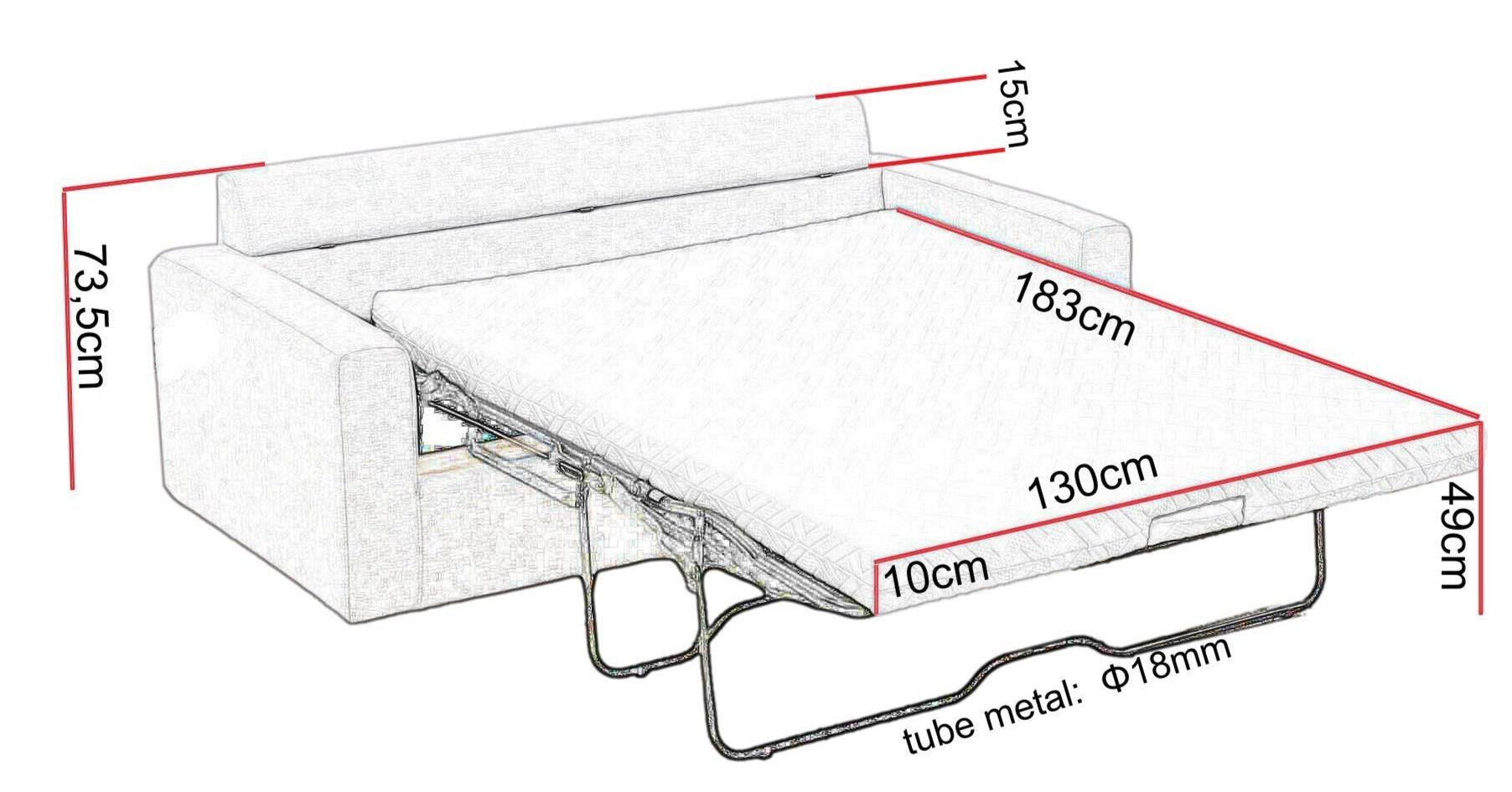 Zetelbed Tifanny - Lichtgrijs - Salon - Meubelen Robbrecht