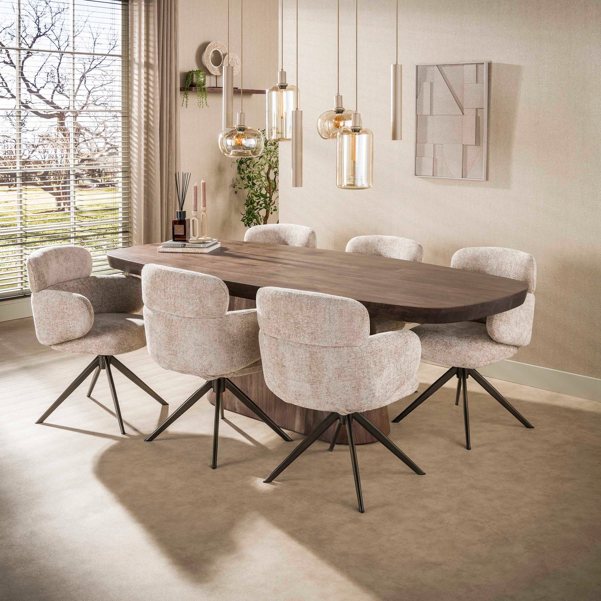 Eettafel Arcadia deens ovaal 240cm / Massief acacia bruin – afbeelding 4