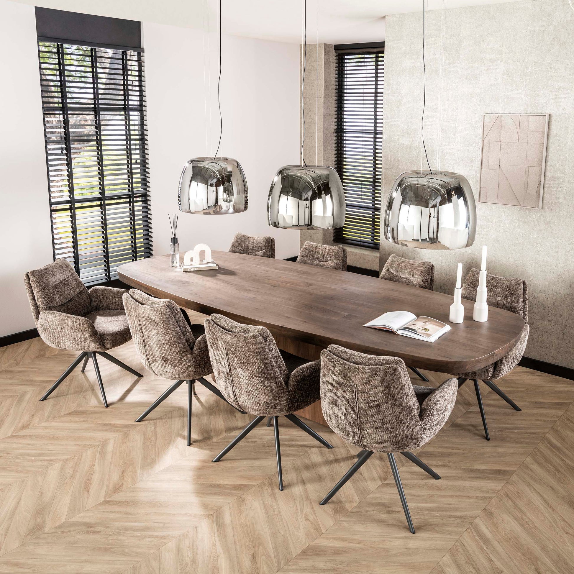 Eettafel Arcadia deens ovaal 300cm / Massief acacia bruin – afbeelding 1