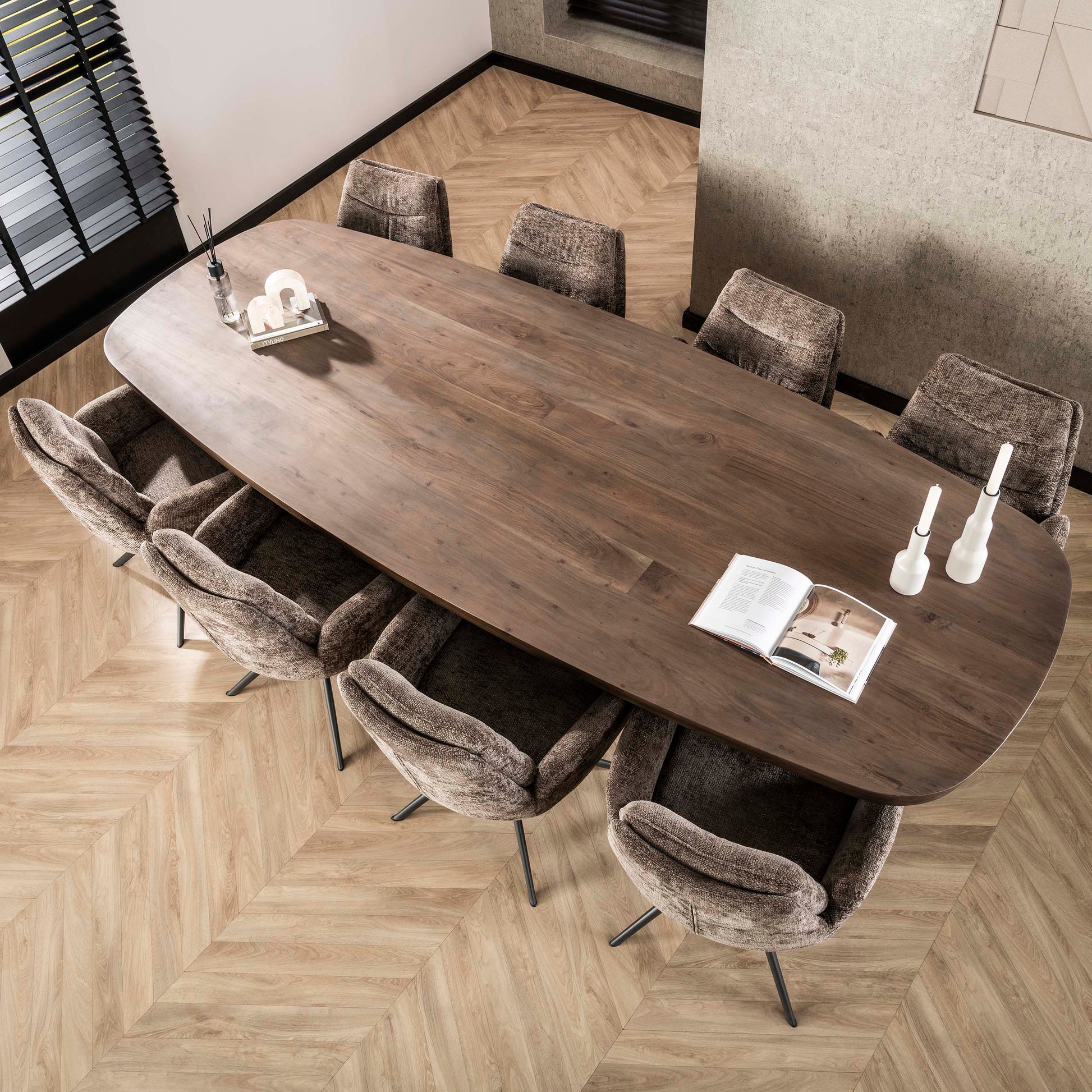 Eettafel Arcadia deens ovaal 300cm / Massief acacia bruin – afbeelding 2