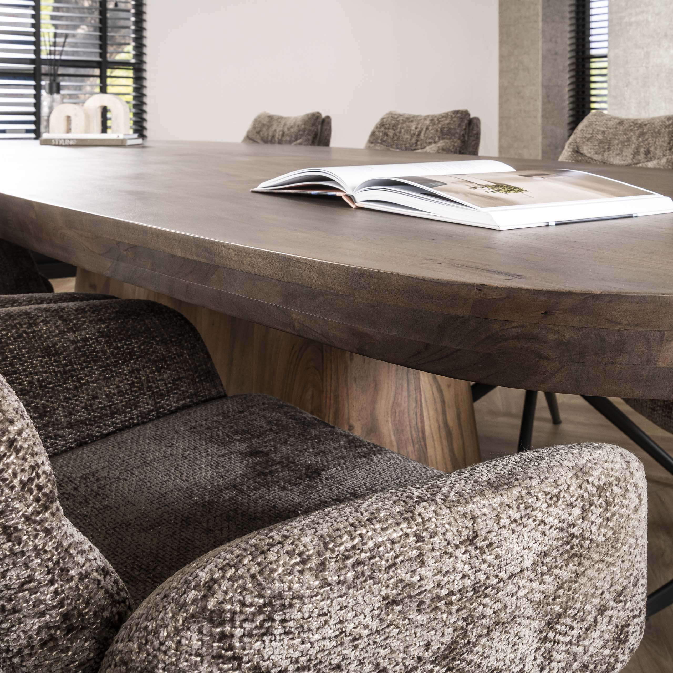 Eettafel Arcadia deens ovaal 300cm / Massief acacia bruin – afbeelding 3