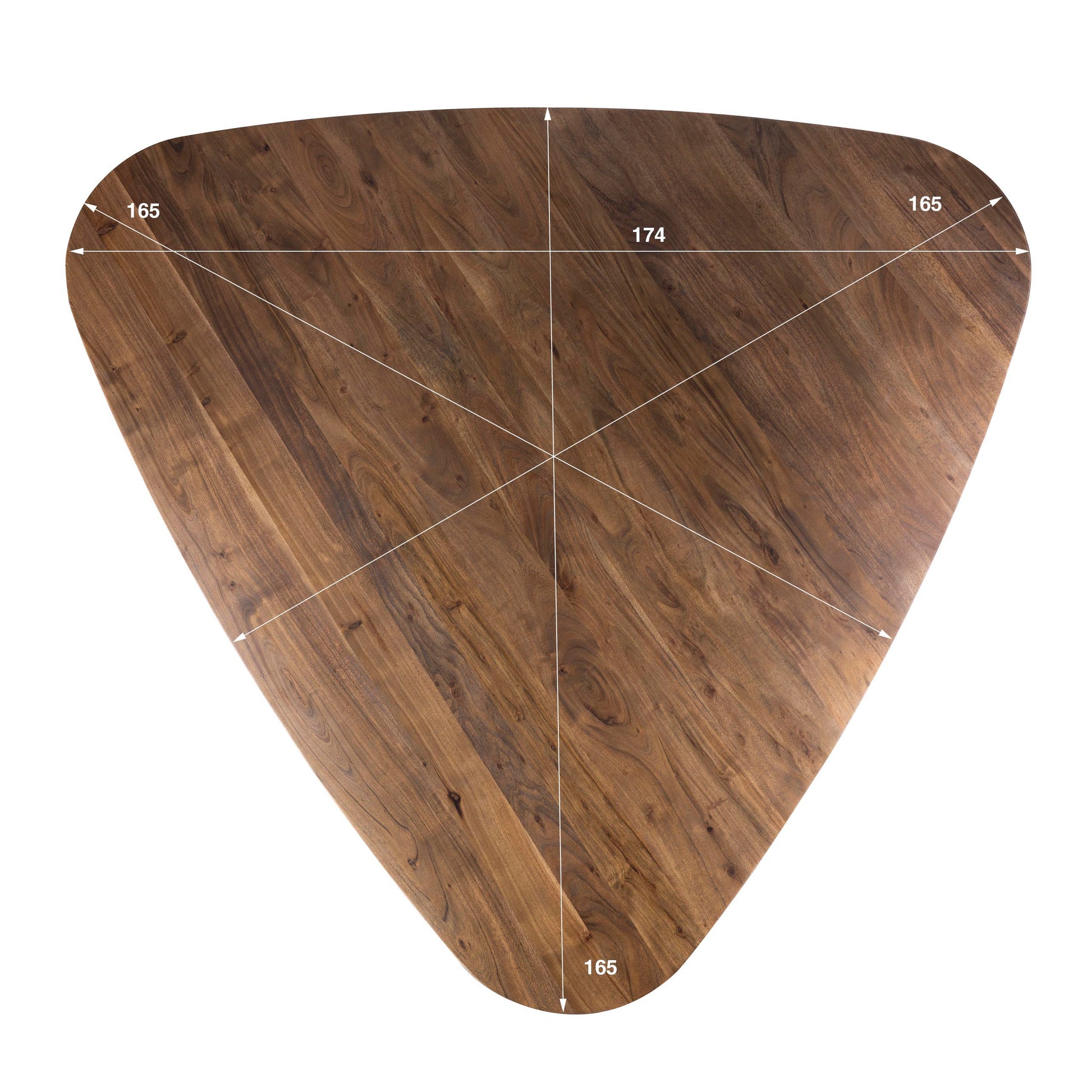 Eettafel Arcadia triangle 165cm / Massief acacia bruin – afbeelding 8
