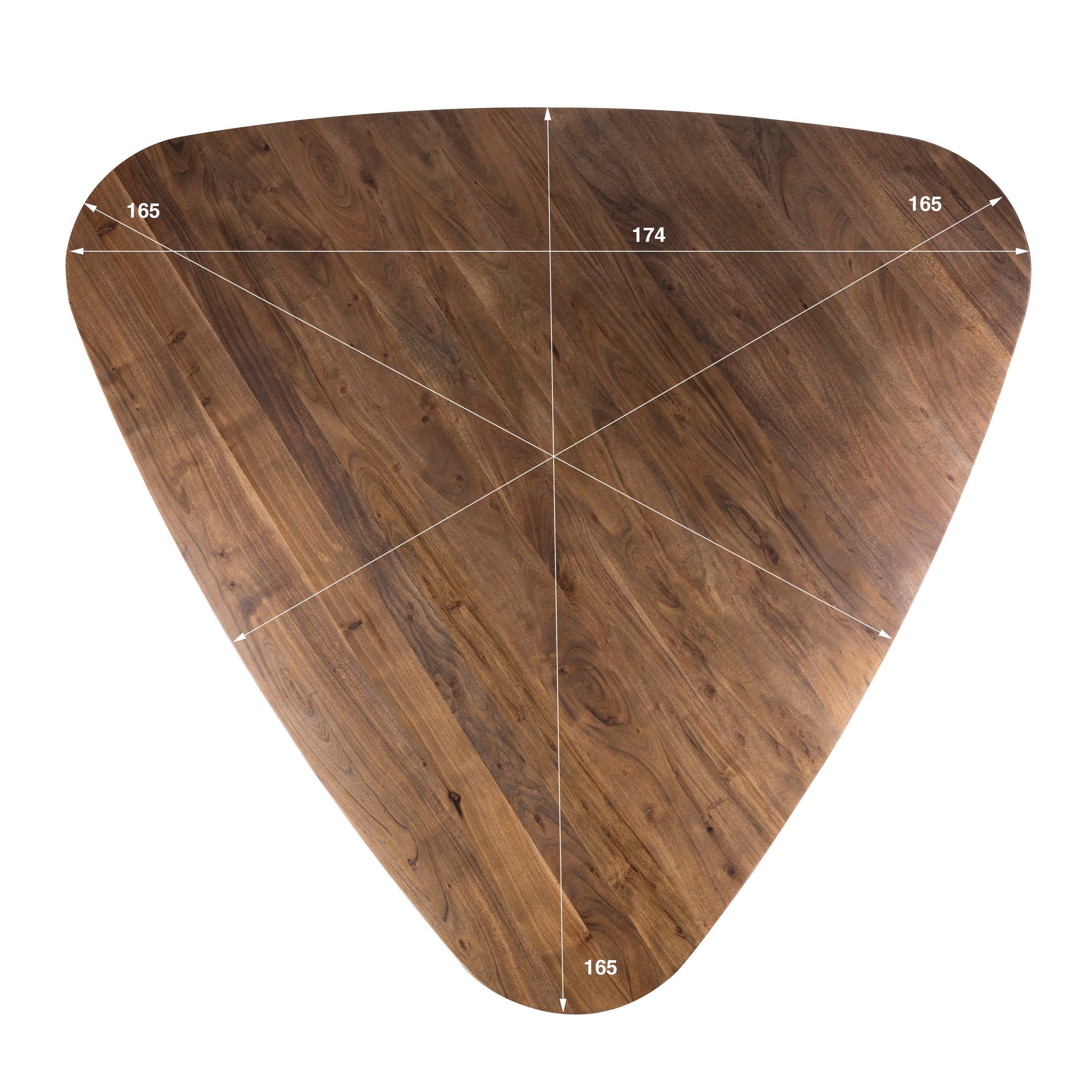 Eettafel Arcadia triangle 165cm / Massief acacia bruin – afbeelding 8