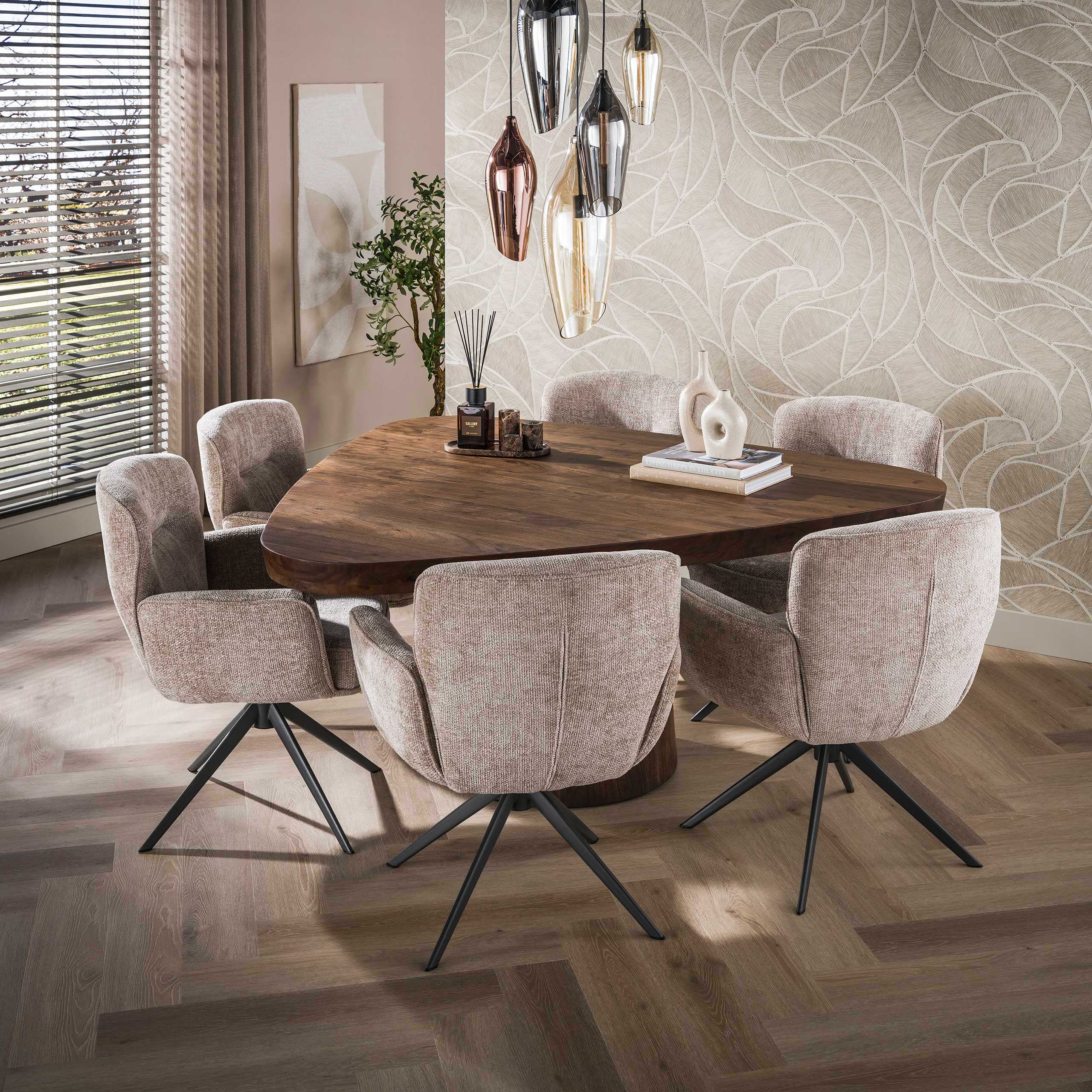 Eettafel Arcadia triangle 165cm / Massief acacia bruin – afbeelding 2
