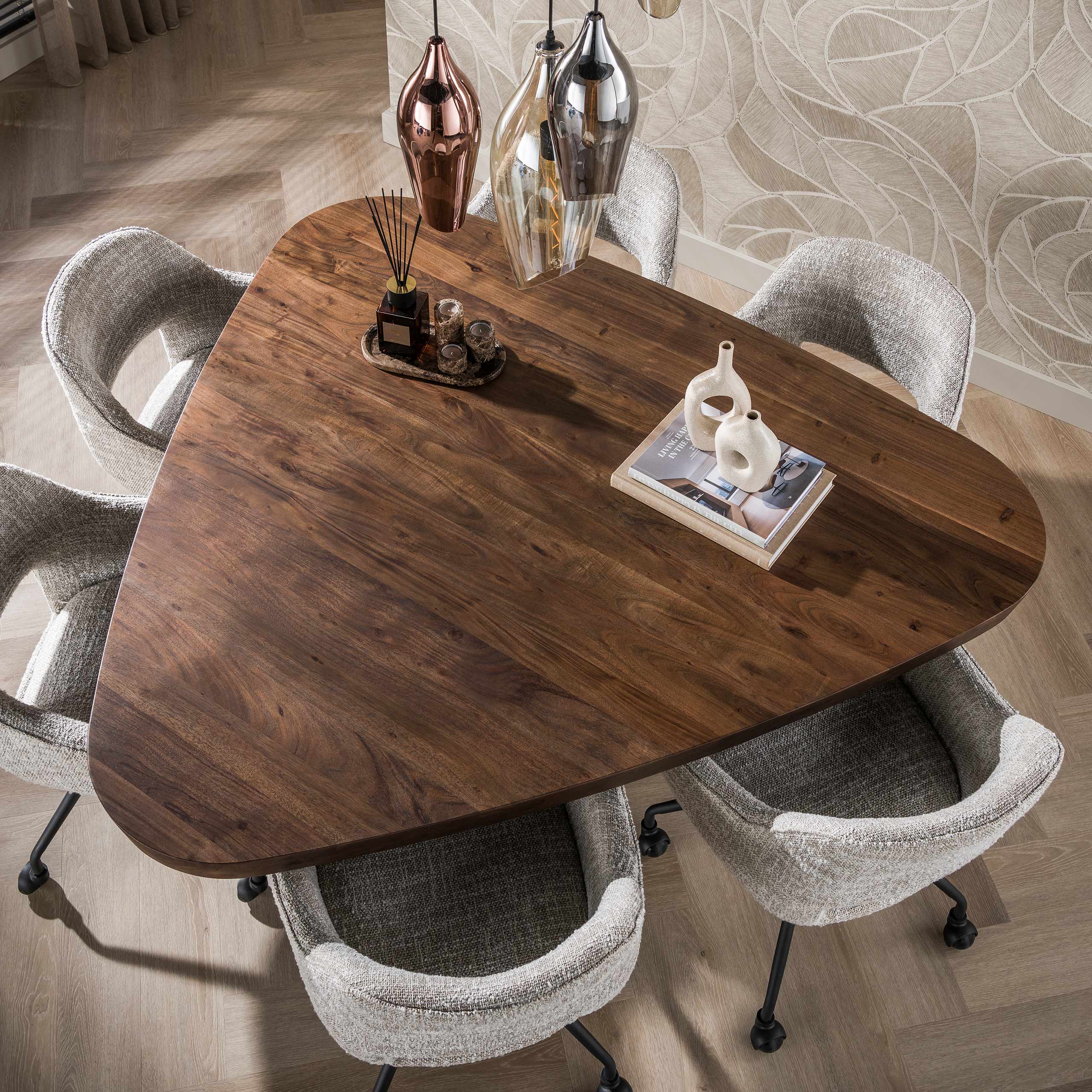 Eettafel Arcadia triangle 165cm / Massief acacia bruin – afbeelding 3