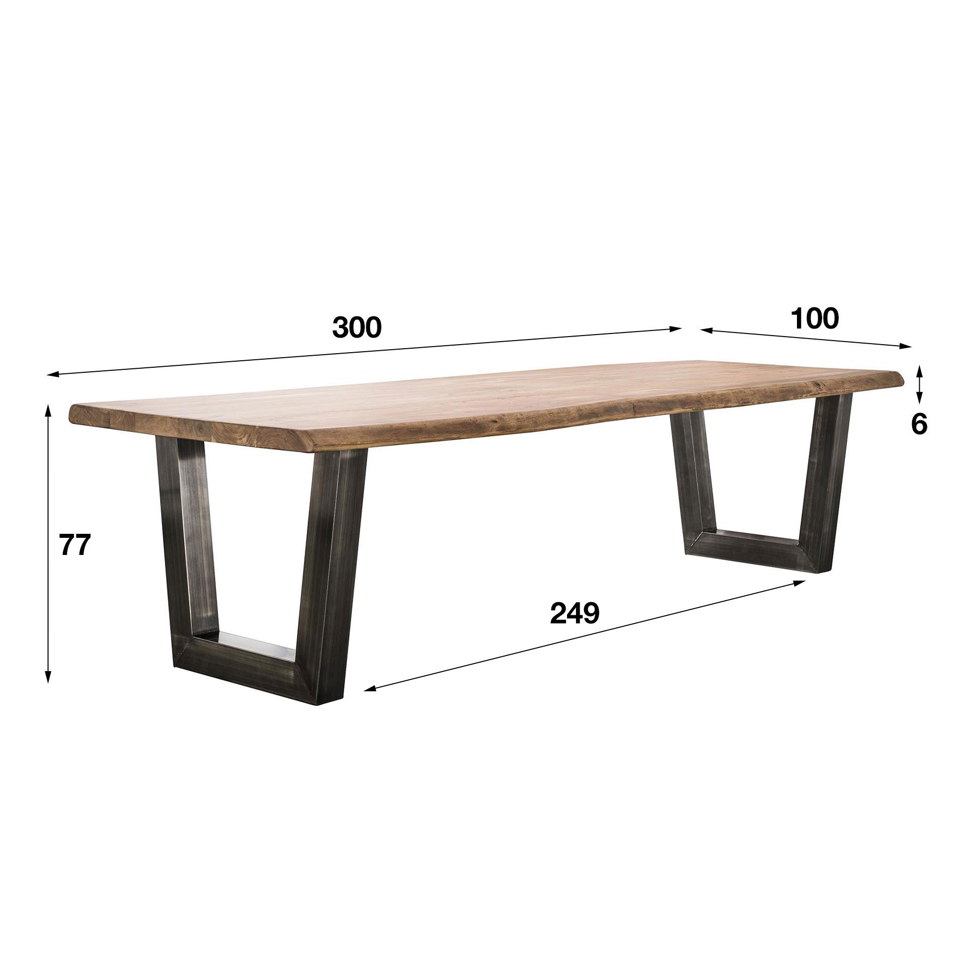 Eettafel Stam 300cm / Massief acacia – afbeelding 3