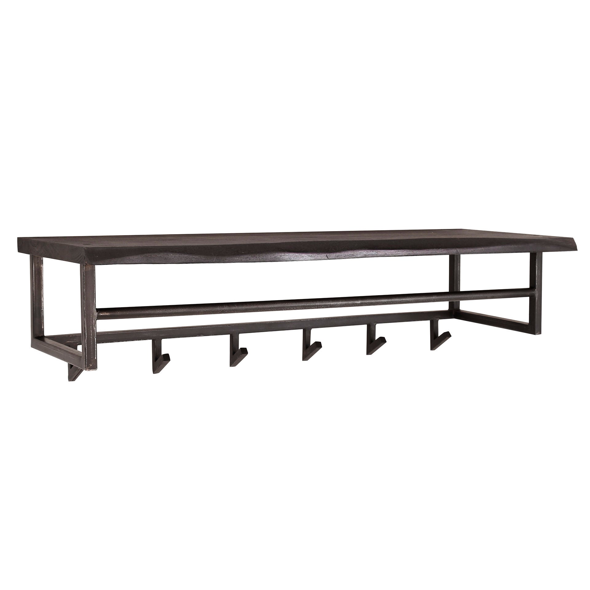 Kapstok Yucon hoedenplank 6H / Massief acacia zwart – afbeelding 4