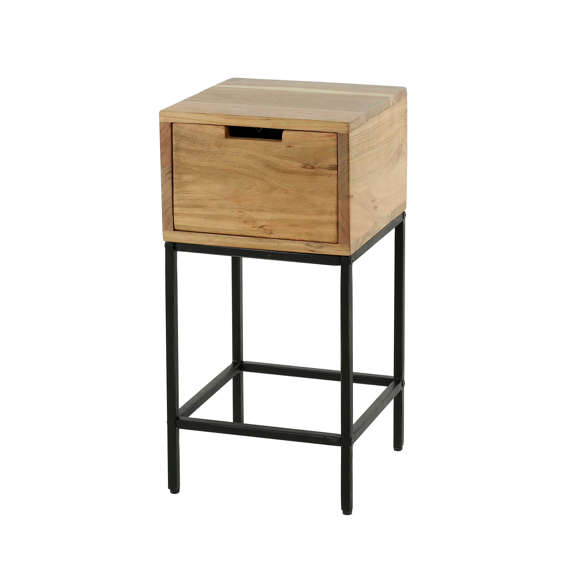Nachtkastje Flat XS 1 lade / Massief acacia – afbeelding 6