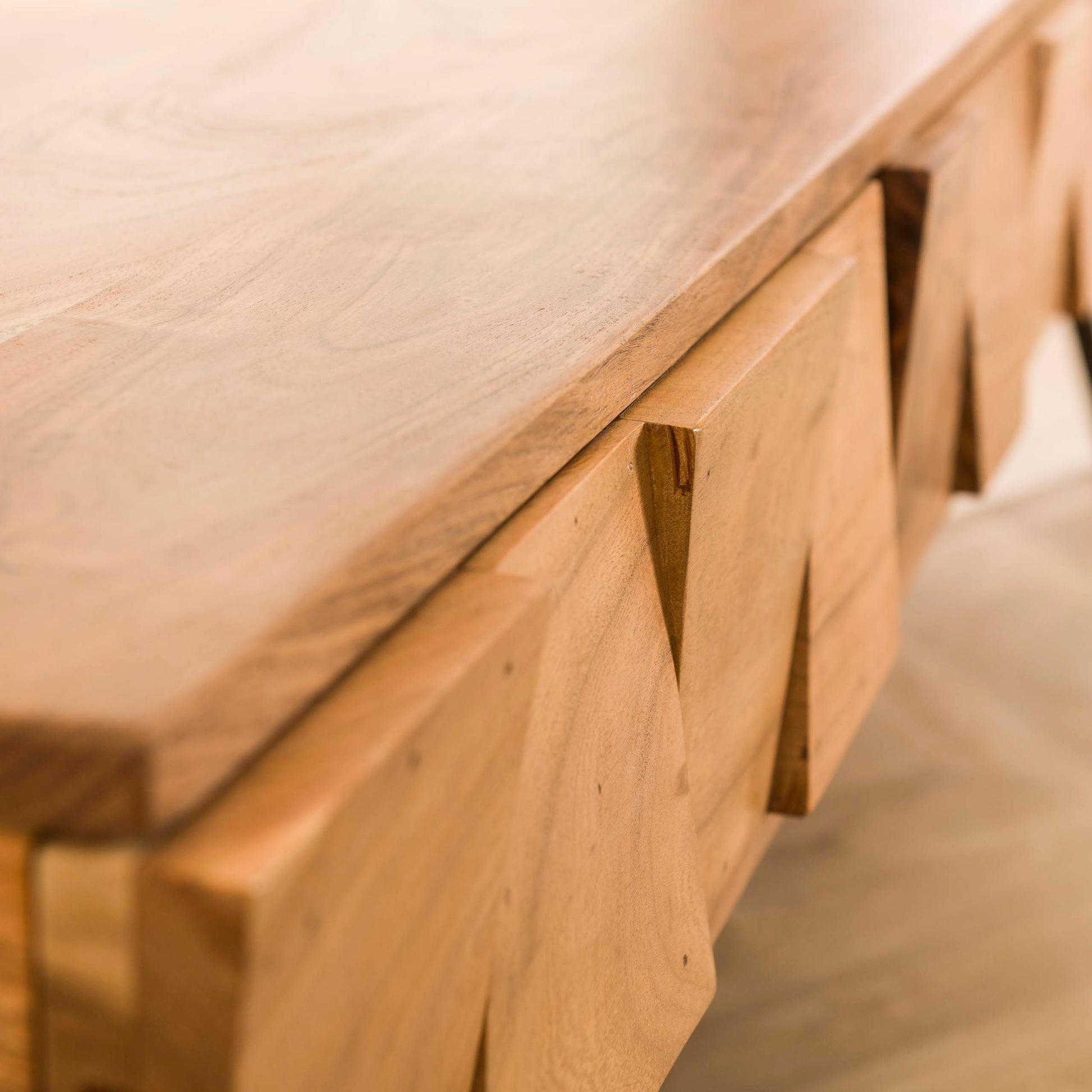 Hal-/kaptafel Demn 2 lades / Massief acacia – afbeelding 3