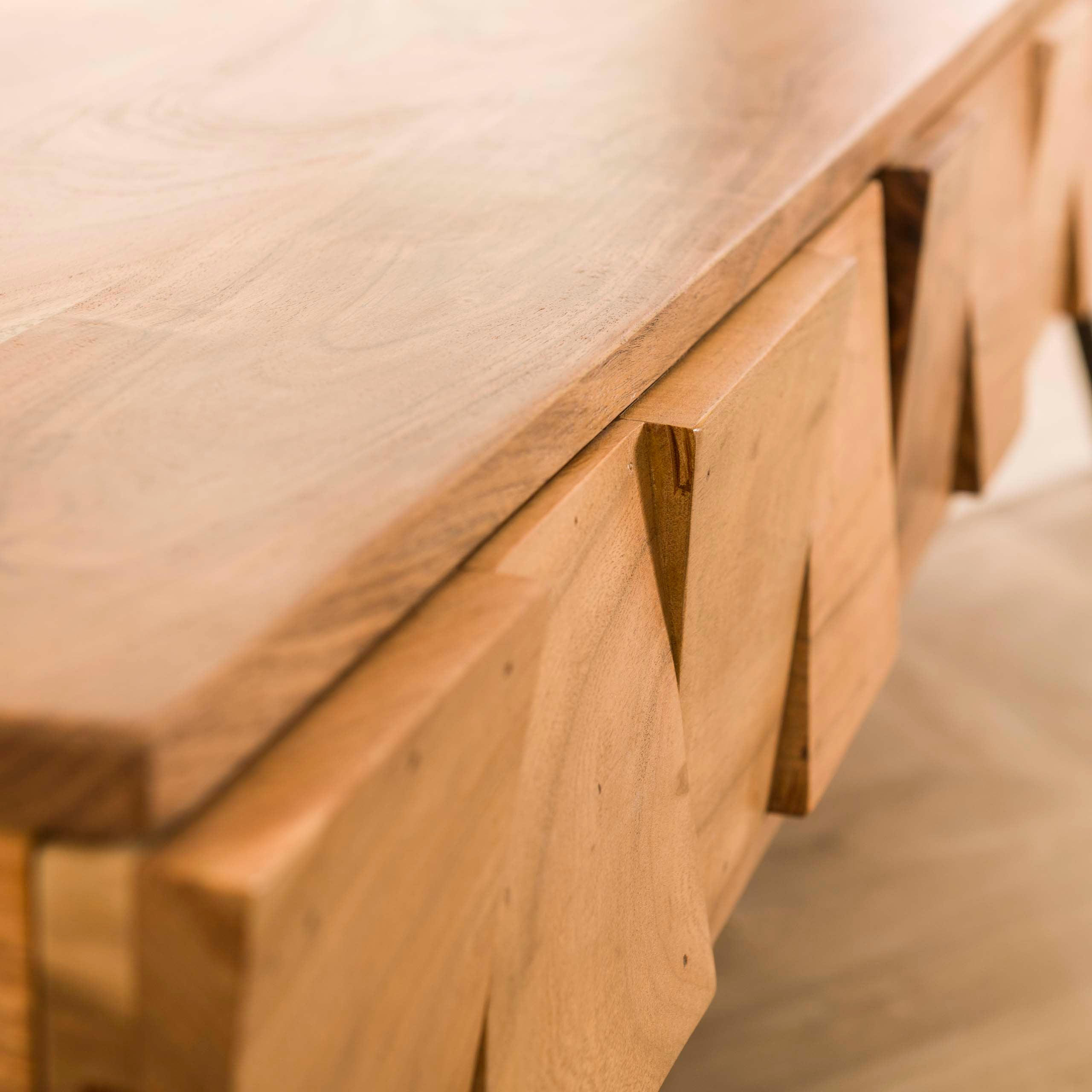 Hal-/kaptafel Demn 2 lades / Massief acacia – afbeelding 3