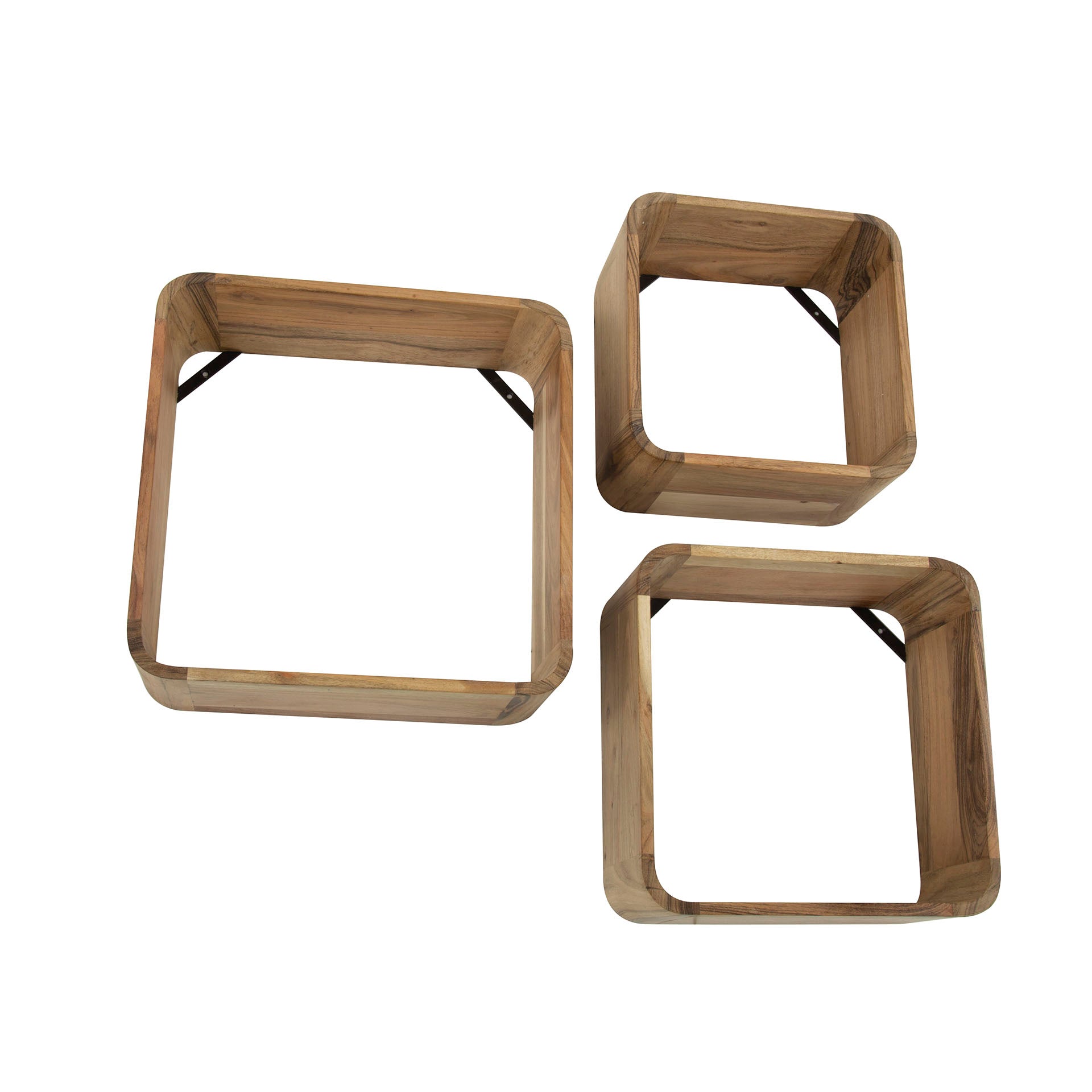 Wandschap Box set van 3 / Massief acacia – afbeelding 3
