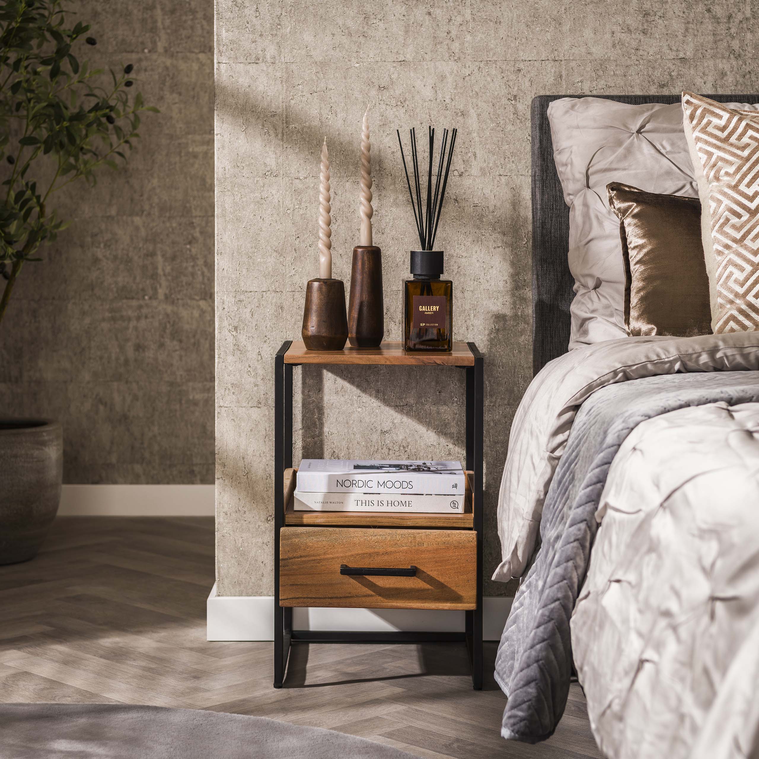 Nachtkastje Niche XS 1 lade / Massief acacia – afbeelding 2