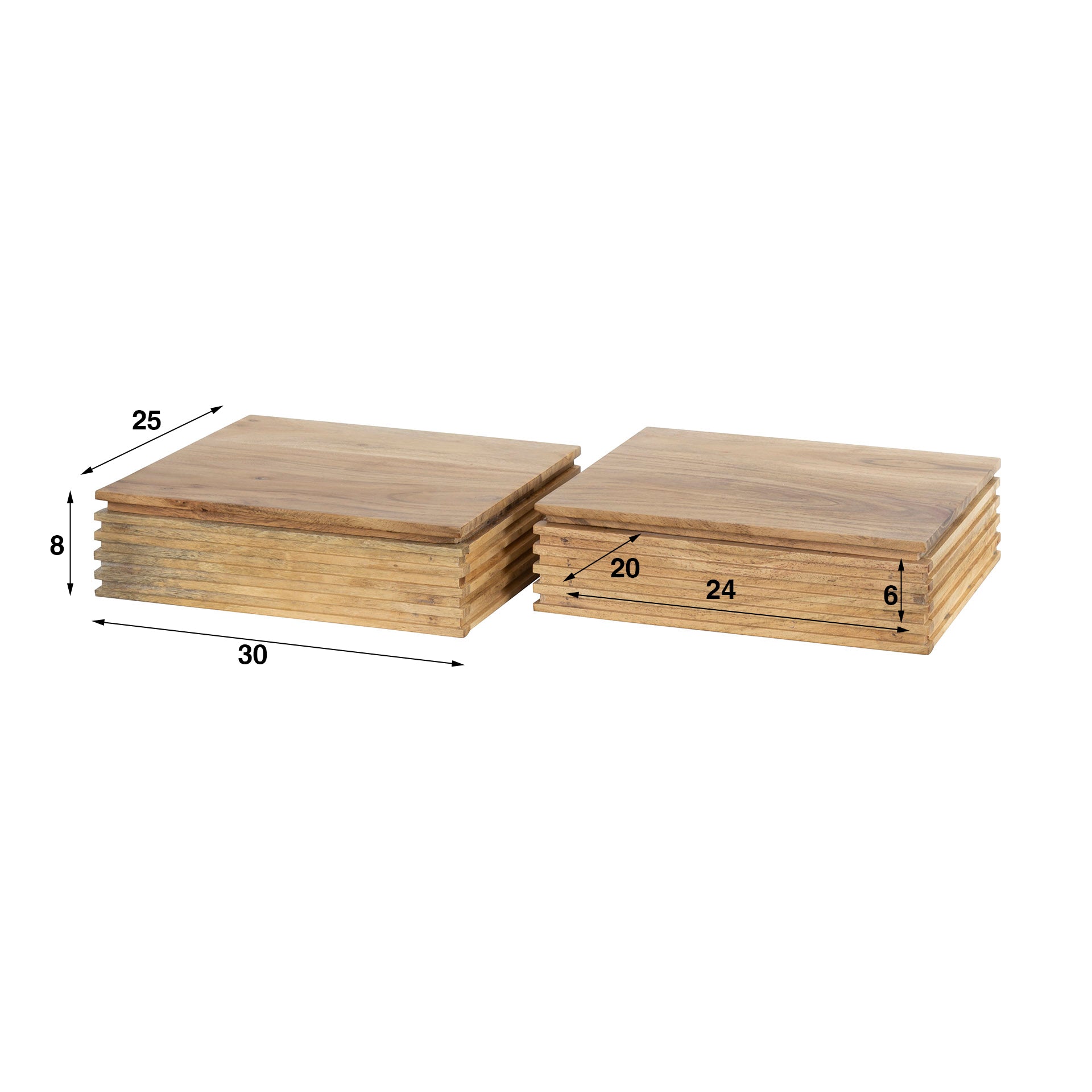 Nachtkastje Layer XS 1 lade set van 2 / Massief acacia – afbeelding 7