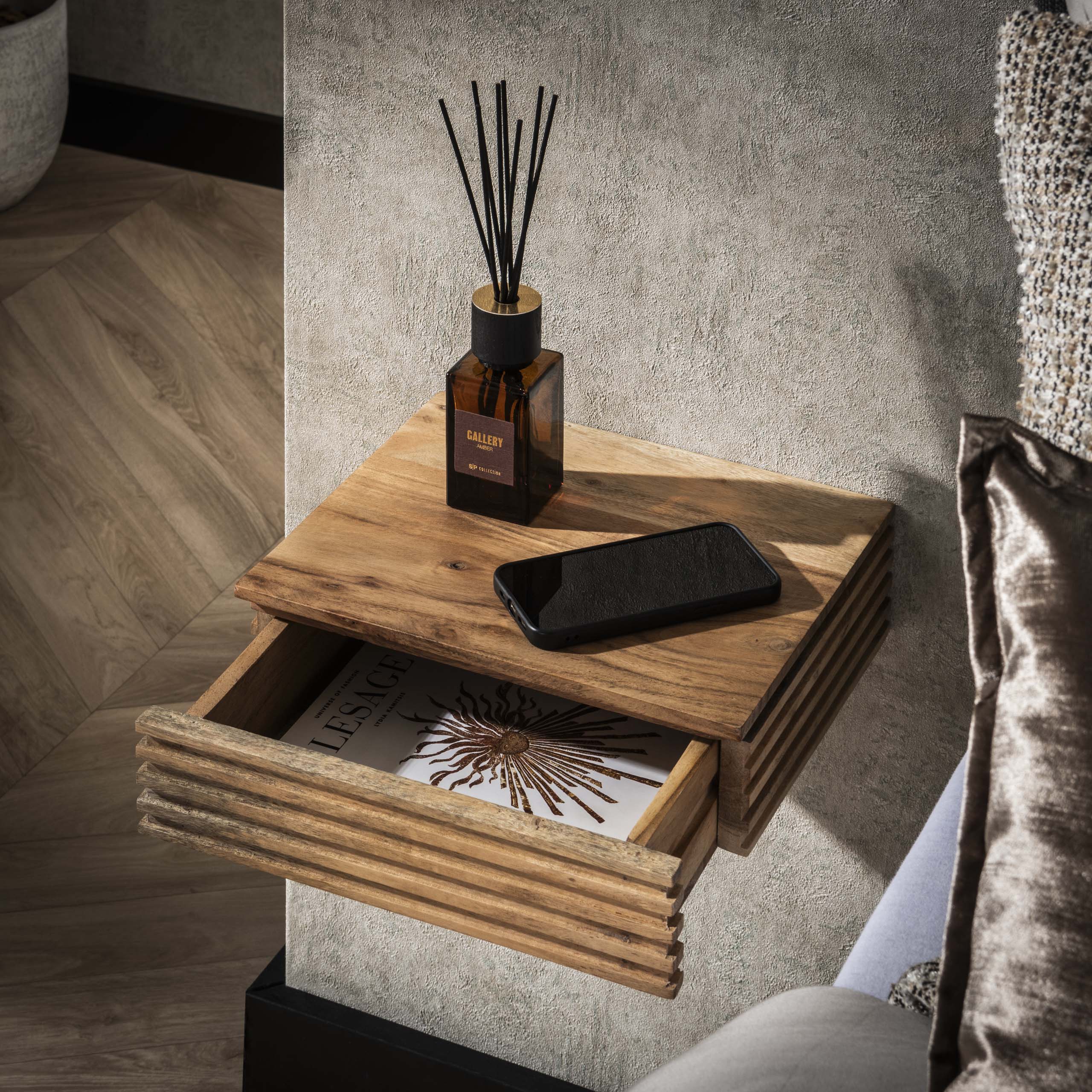 Nachtkastje Layer XS 1 lade set van 2 / Massief acacia – afbeelding 4